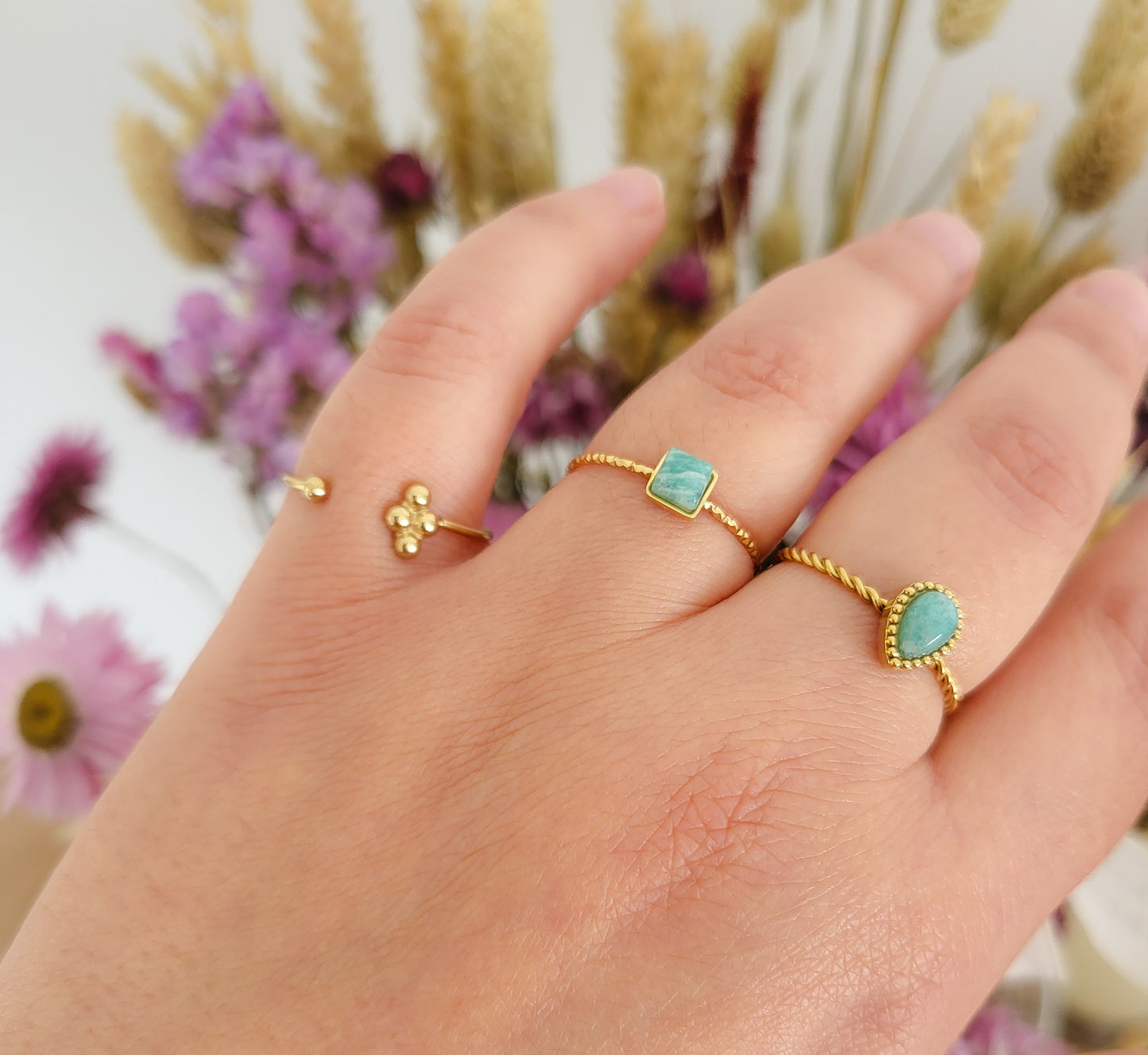 Le trio de bagues "Turquoise"