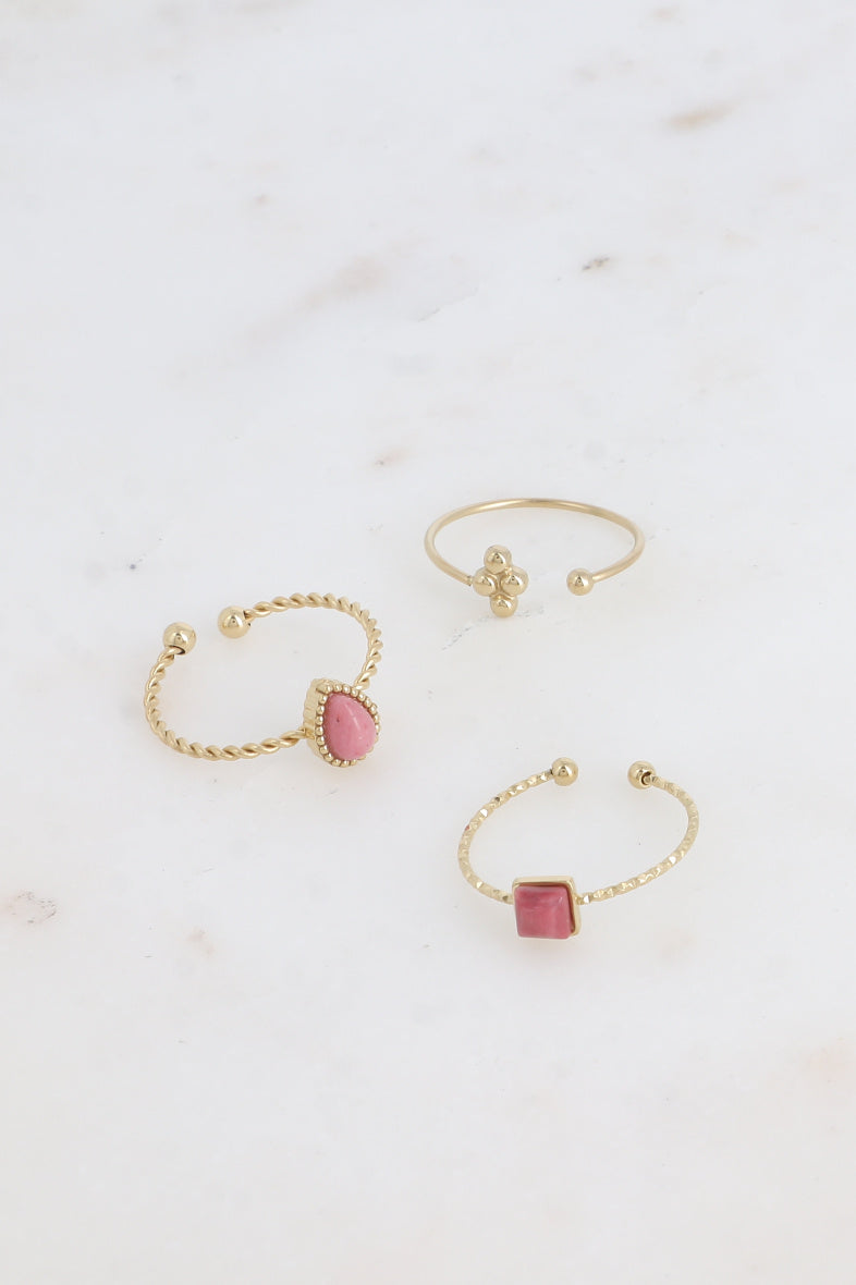 Le trio de bagues "Rose"