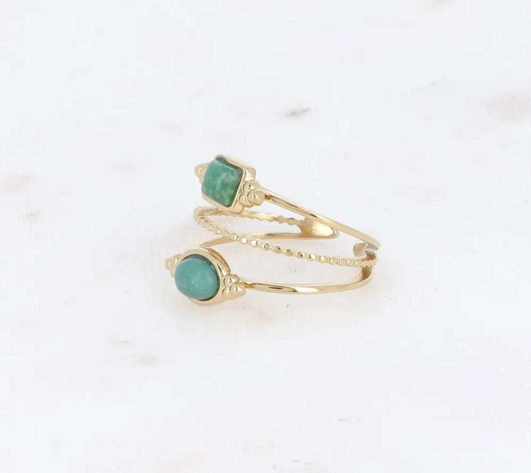 La bague "Tessa" en jaspe vert