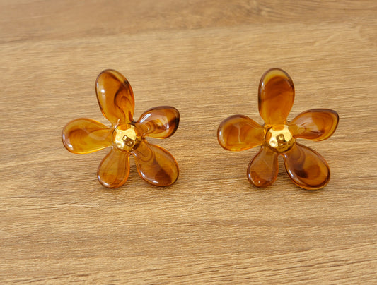 Les boucles d'oreilles "Fleur d'Automne"