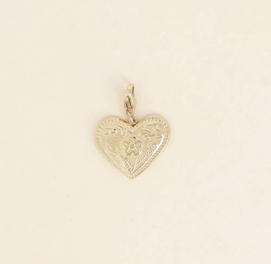 Le charm COEUR Motifs floraux
