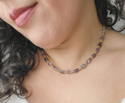 Le collier "Mona" en Améthystes