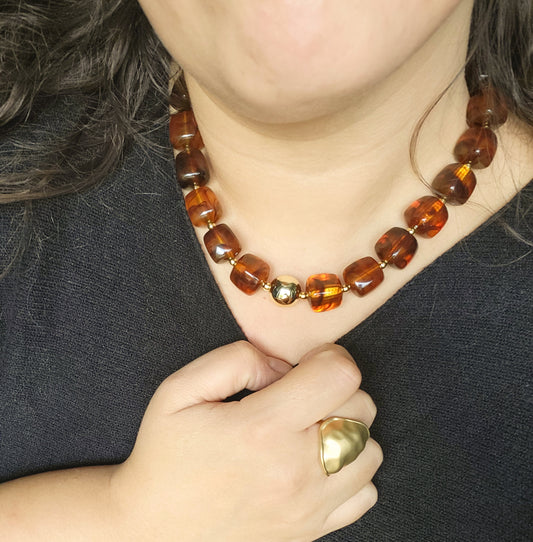 Le collier MARILOU - Marron