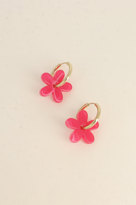 Les créoles "fleur" fushia